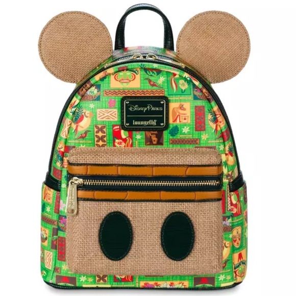 LOUNGEFLY NWT DISNEY PARKS MICKEY MAIN ATTRACTION ENCHANTED TIKI ROOM BACKPACK - Picture 1 of 9